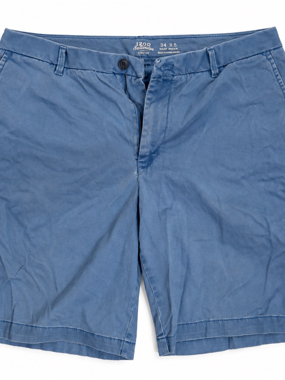 IZOD Saltwater Stretch Men’s Size 34 Blue Chino Shorts 9.5” Inseam